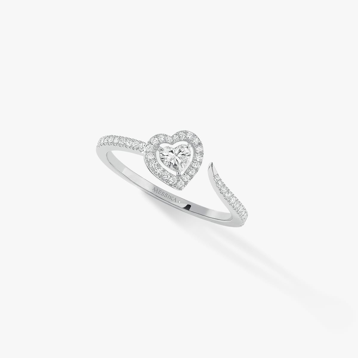 Joy Cœur密镶戒指，镶嵌0.15克拉心形钻石 White Gold Diamond For Her Ring 11438-WG
