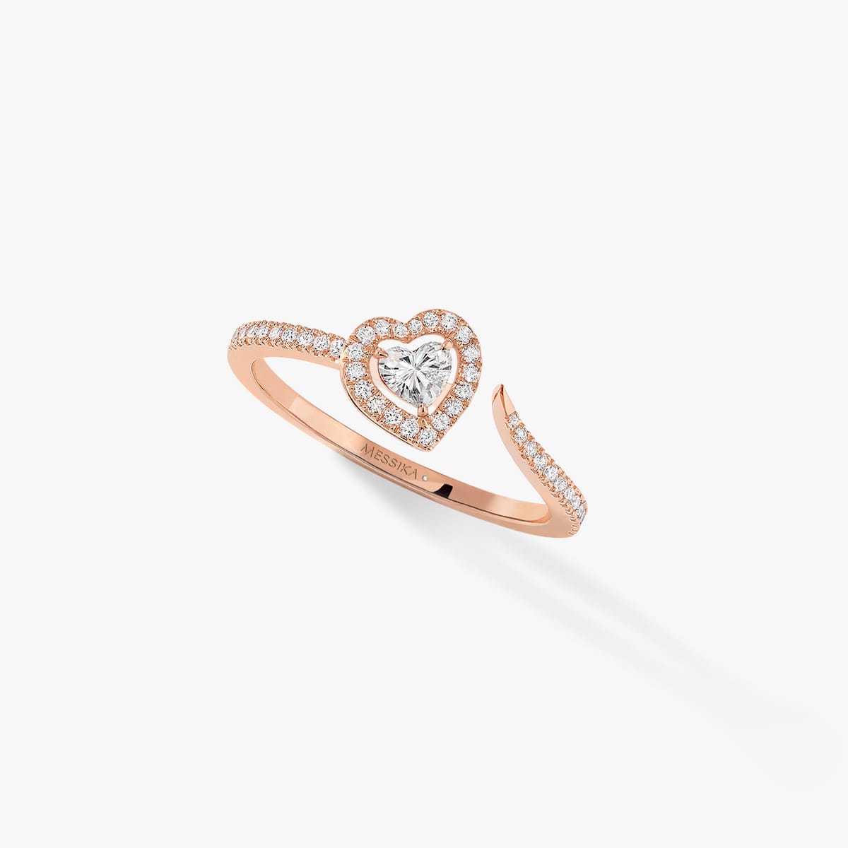 Joy Cœur密镶戒指,镶嵌0.15克拉心形钻石 Pink Gold Diamond For Her Ring 11438-PG