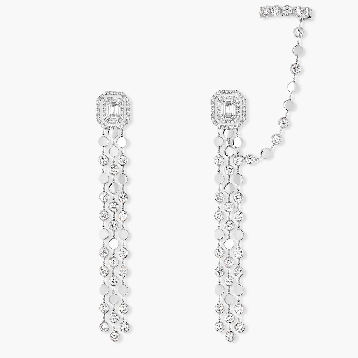 D-Vibes多圈耳环 White Gold Diamond For Her Earrings 12432-WG