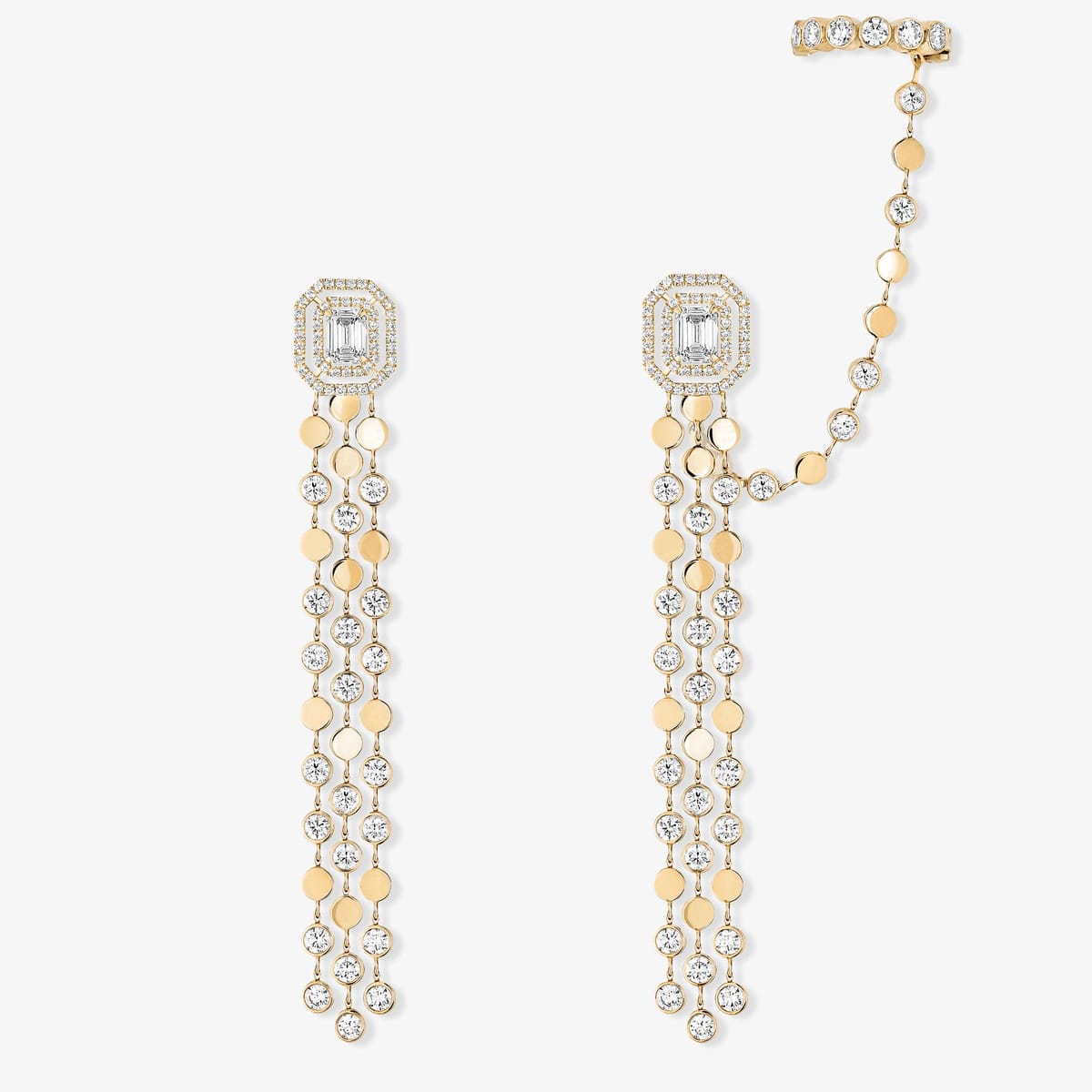 D-Vibes多圈耳环 Yellow Gold Diamond For Her Earrings 12432-YG