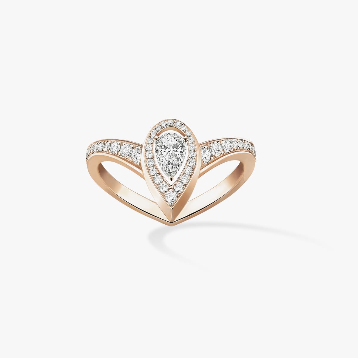 Fiery 0.10克拉 Pink Gold Diamond For Her Ring 12086-PG