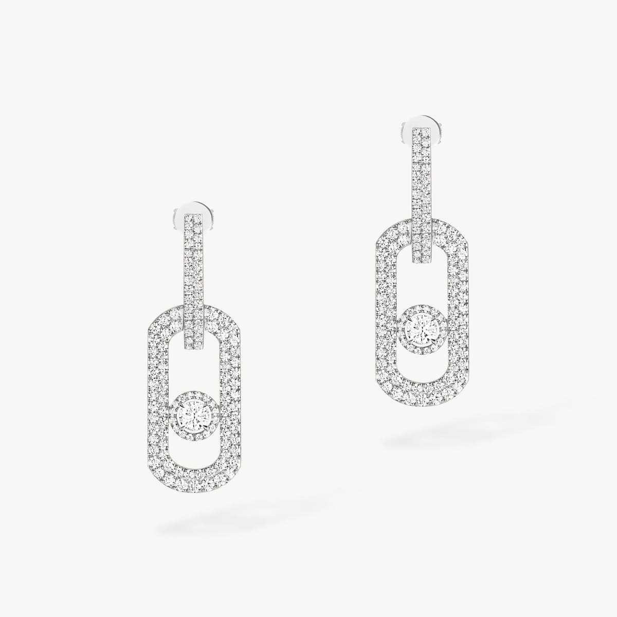 So Move密镶钻石耳坠超大号款 White Gold Diamond For Her Earrings 13123-WG