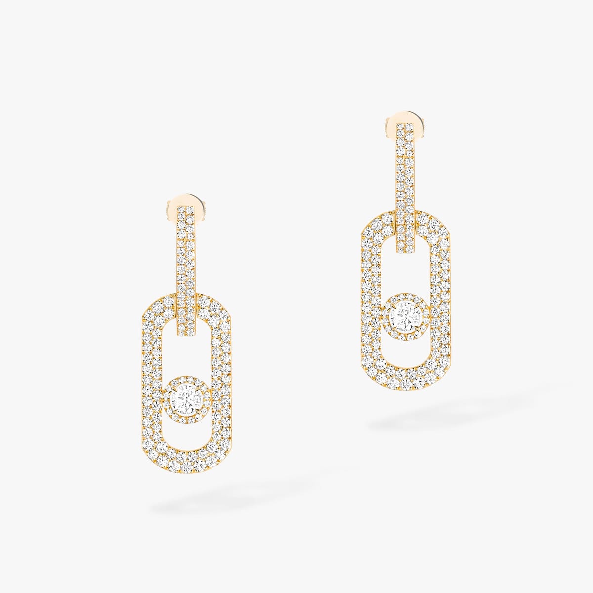 So Move密镶钻石耳坠超大号款 Yellow Gold Diamond For Her Earrings 13123-YG