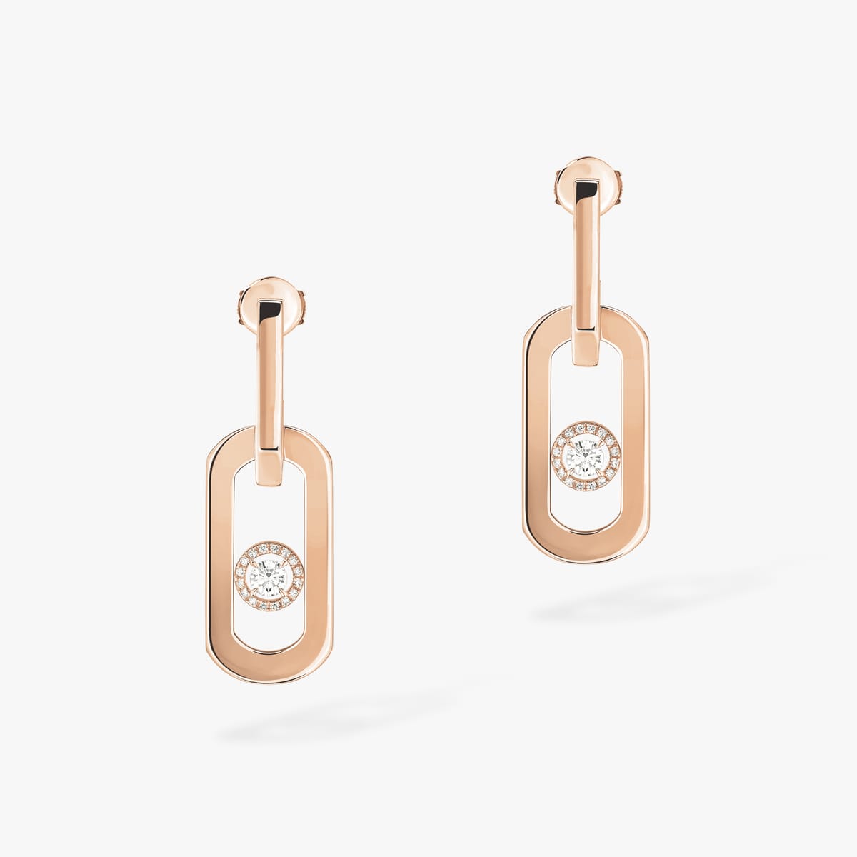 So Move耳坠超大号款 Pink Gold Diamond For Her Earrings 13132-PG