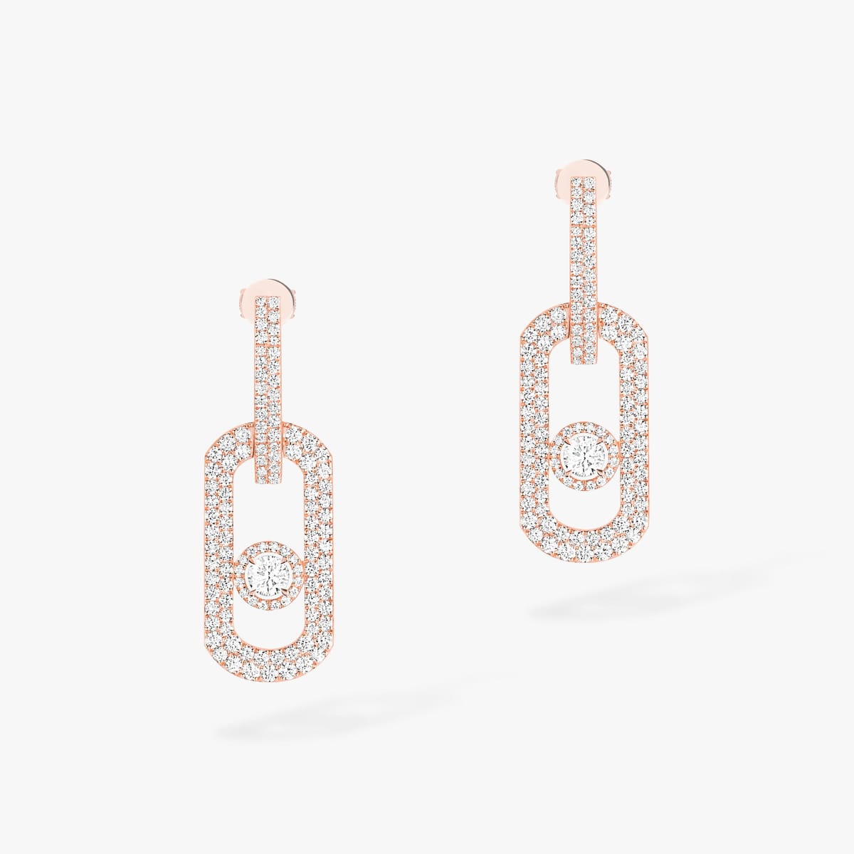 So Move密镶钻石耳坠超大号款 Pink Gold Diamond For Her Earrings 13123-PG