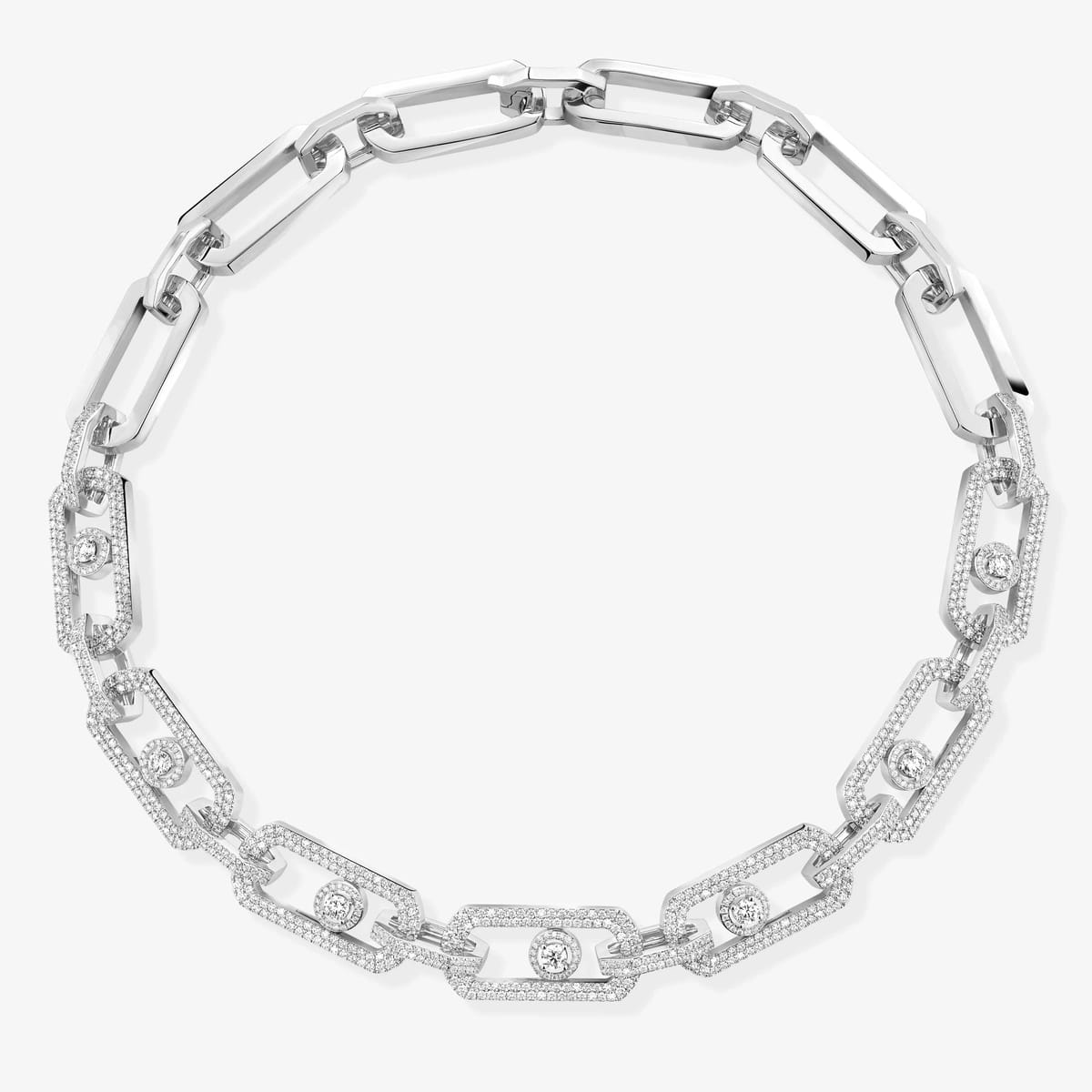 So Move密镶钻石珠宝，超大号款 White Gold Diamond For Her Necklace 13079-WG