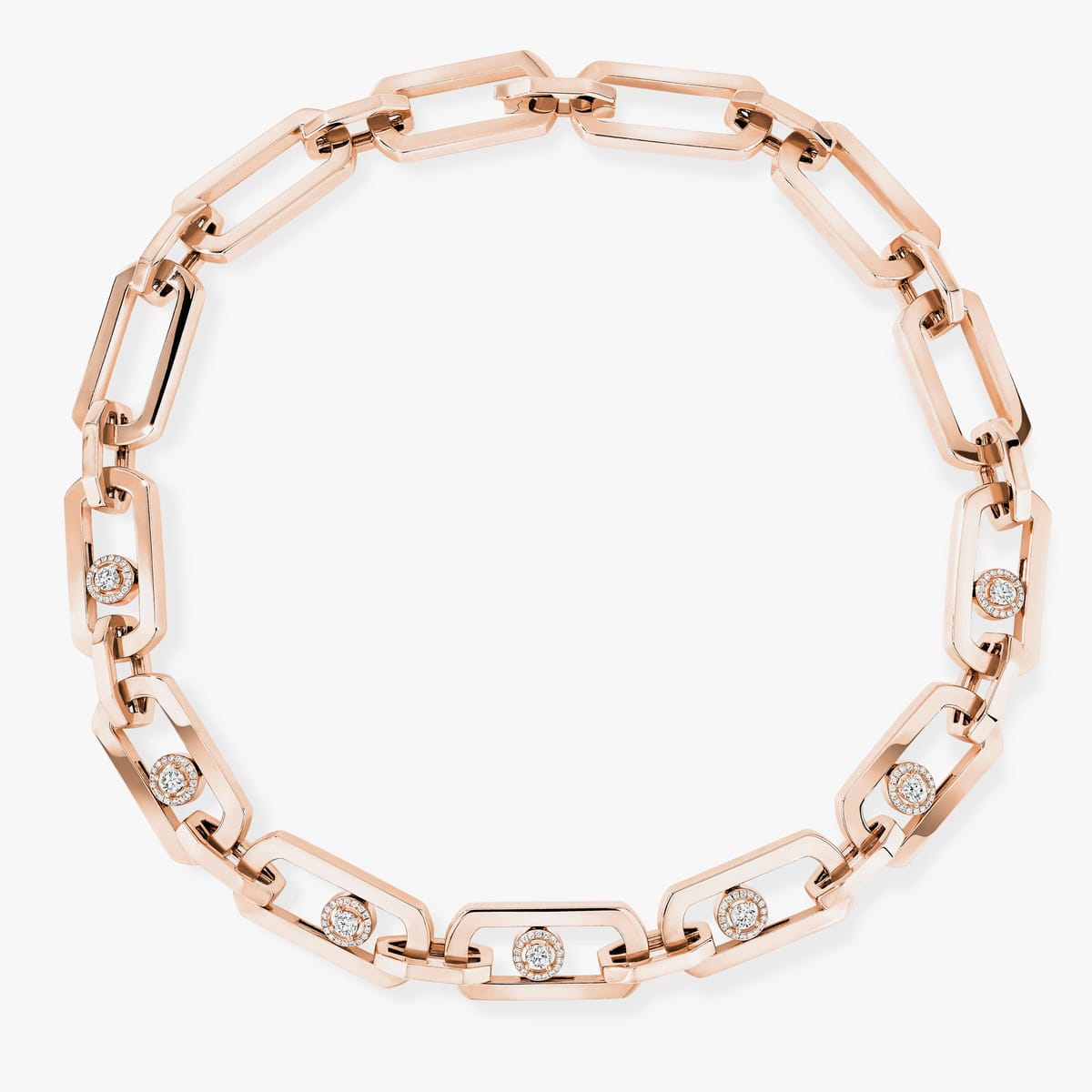 So Move珠宝作品，超大号款 Pink Gold Diamond For Her Necklace 13080-PG