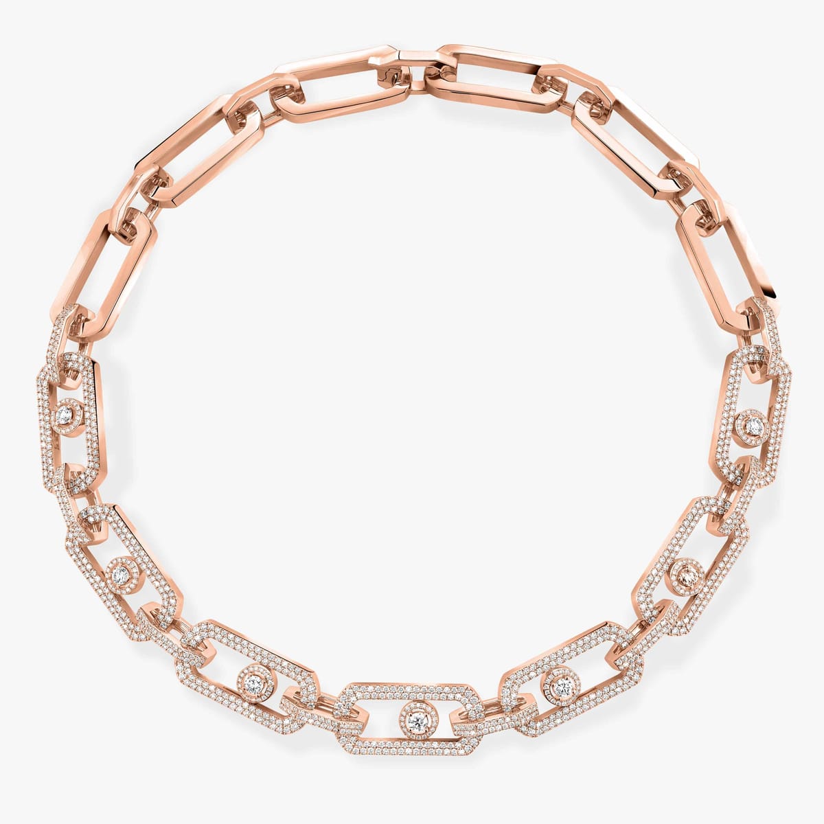 So Move密镶钻石珠宝,超大号款 Pink Gold Diamond For Her Necklace 13079-PG