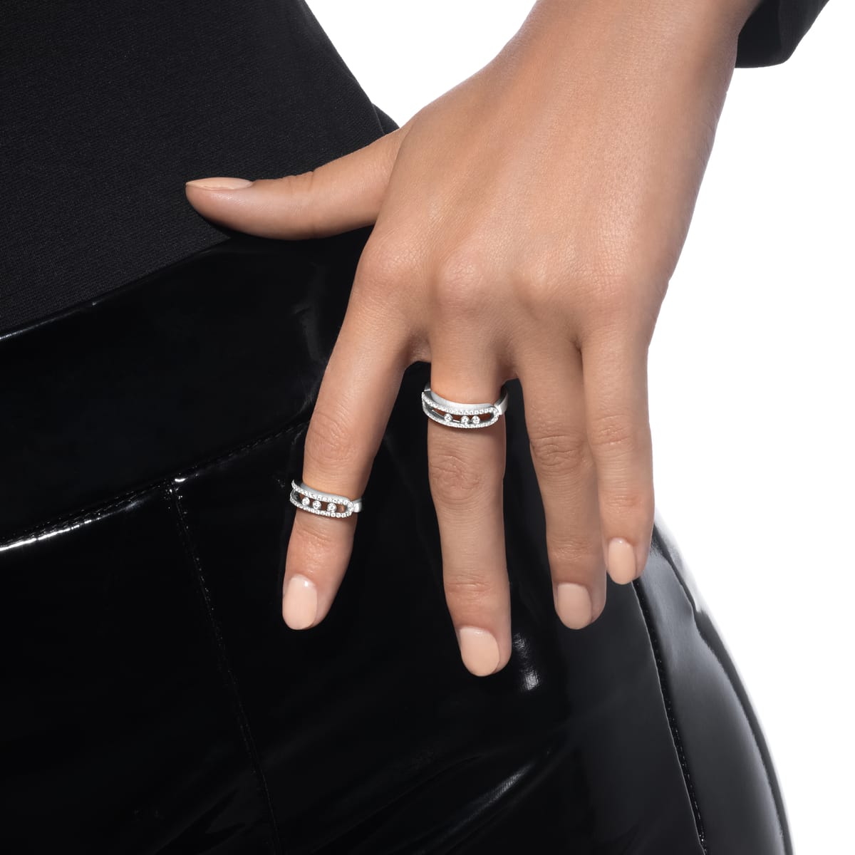 Baby Move密镶钻石 White Gold Diamond For Her Ring 04683-WG