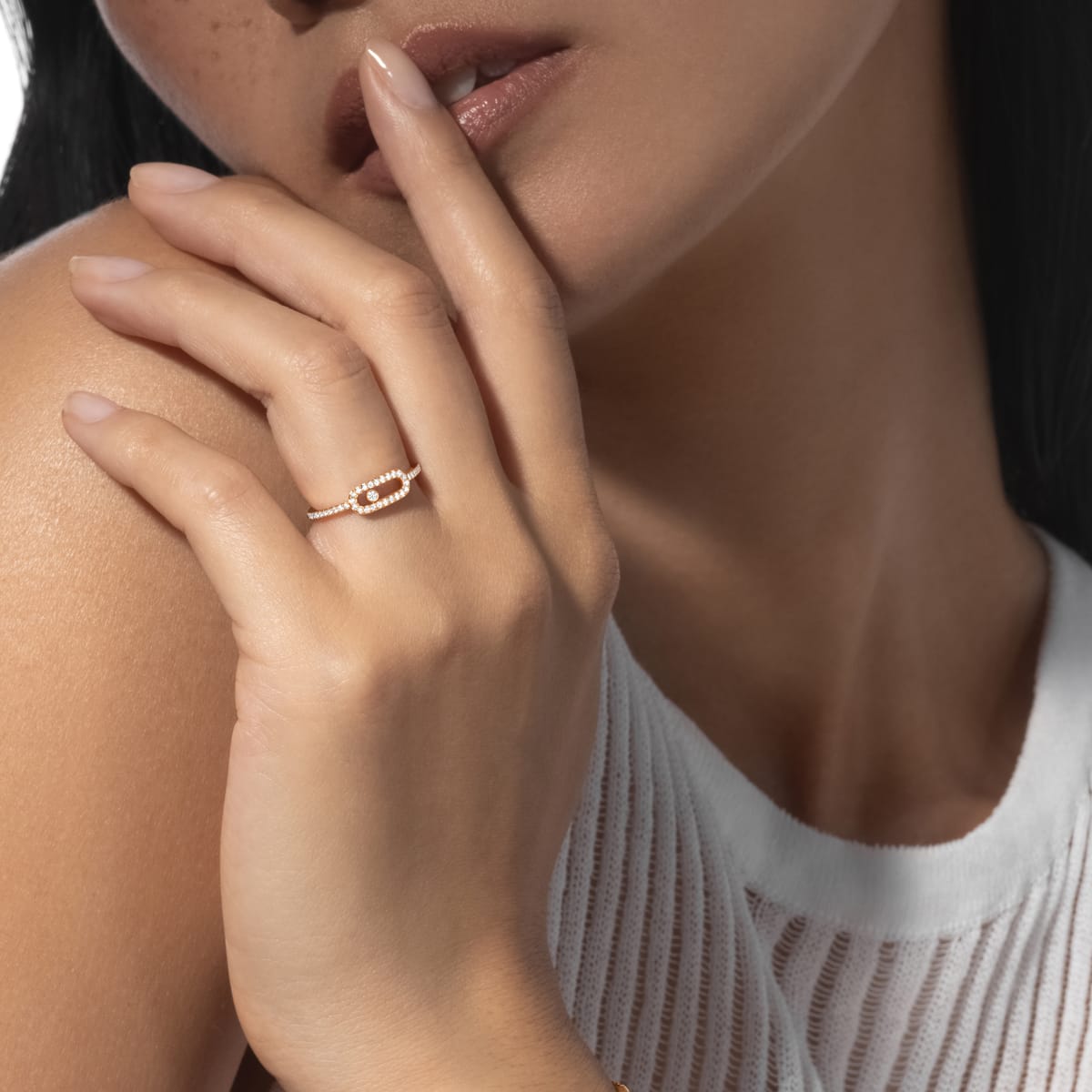 Move Uno密镶钻石 Yellow Gold Diamond For Her Ring 05630-YG