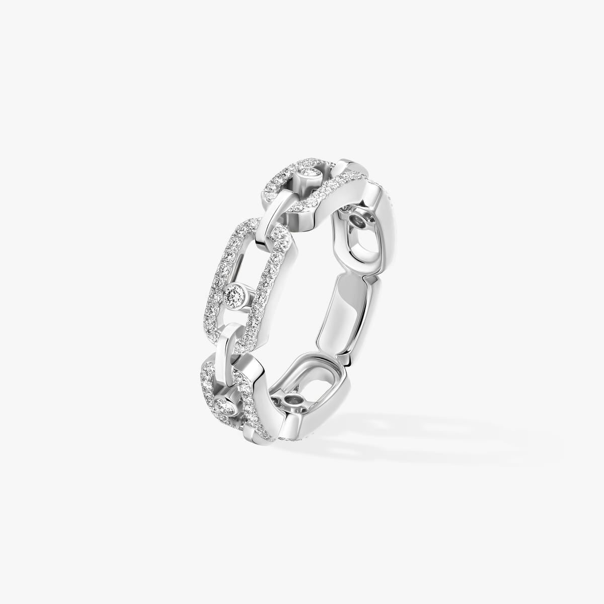 Move Link密镶钻石多圈 White Gold Diamond For Her Ring 12012-WG
