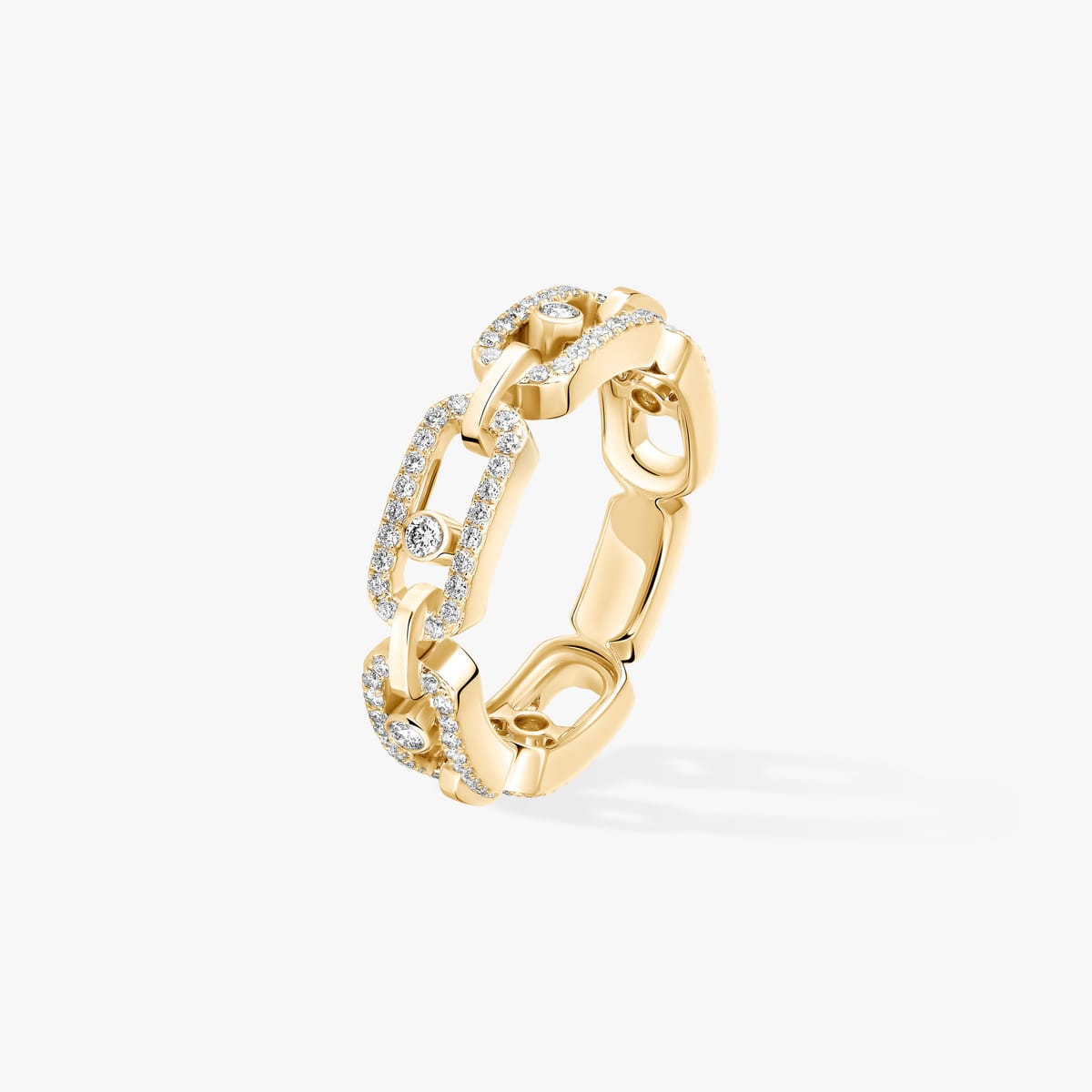 Move Link密镶钻石多圈 Yellow Gold Diamond For Her Ring 12012-YG