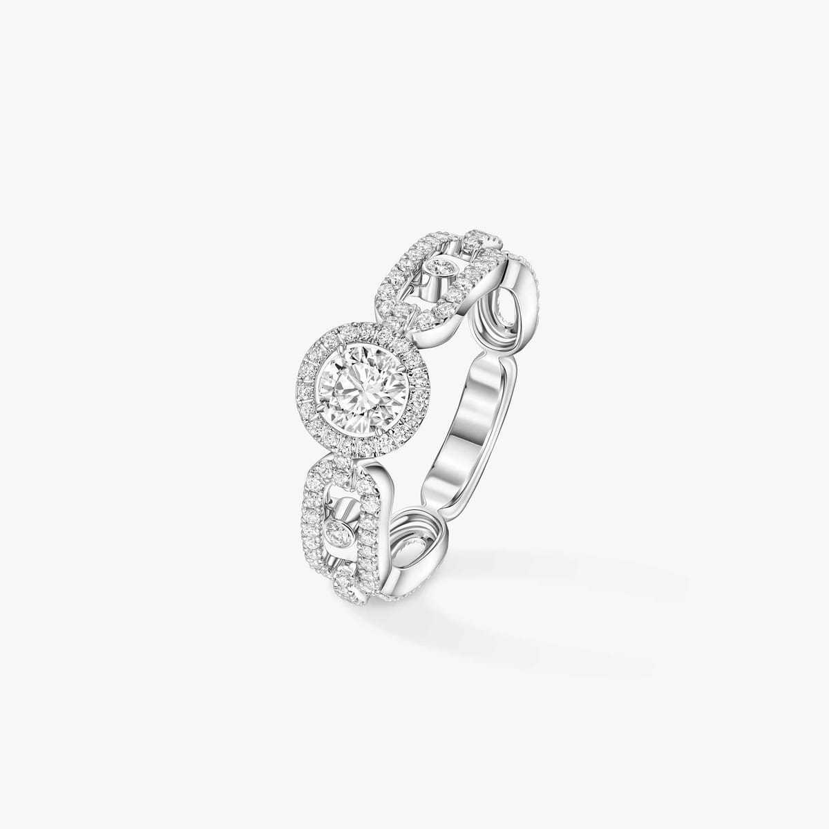 Move Link 0.30克拉单钻戒指 White Gold Diamond For Her Ring 13747-WG