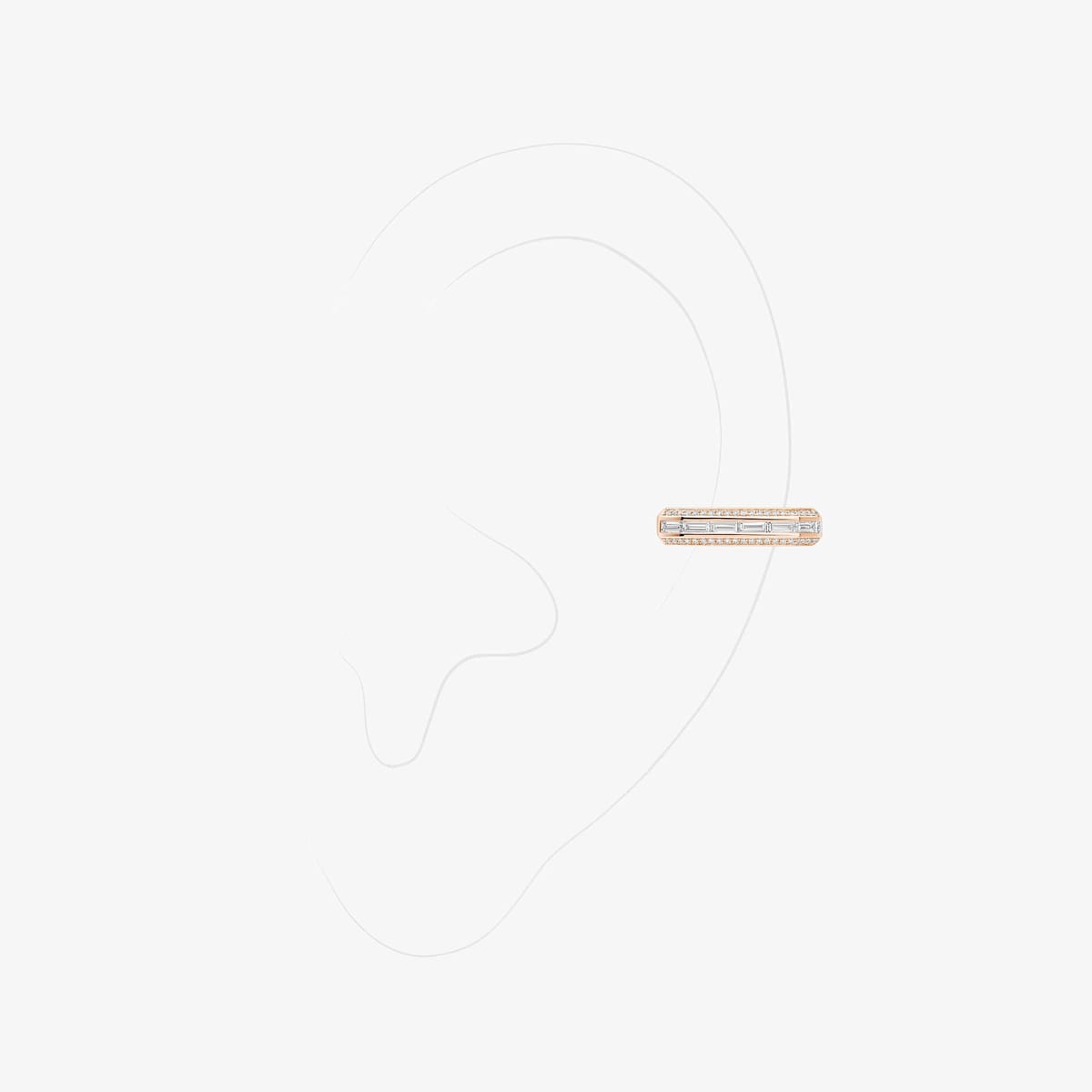 Groove耳夹 玫瑰金 钻石 她的珍礼 耳环 13672-PG