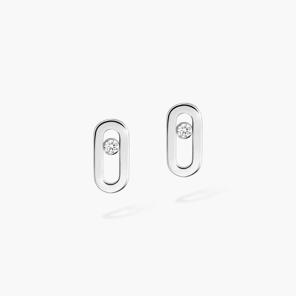 Move Uno金耳钉 白金 钻石  她的珍礼 耳环 12305-WG