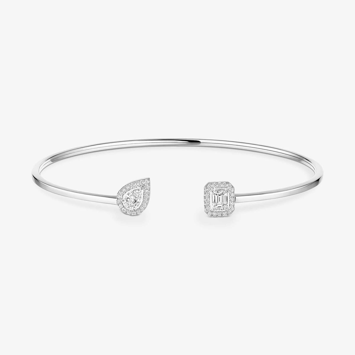 My Twin Toi & Moi弹性细手镯 0.15克拉 x2 White Gold Diamond For Her Bracelet 07222-WG