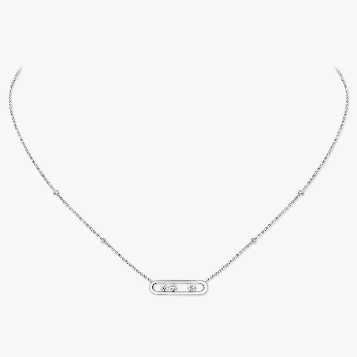 Collier Baby Move 白金 钻石  她的珍礼 项链 04323-WG