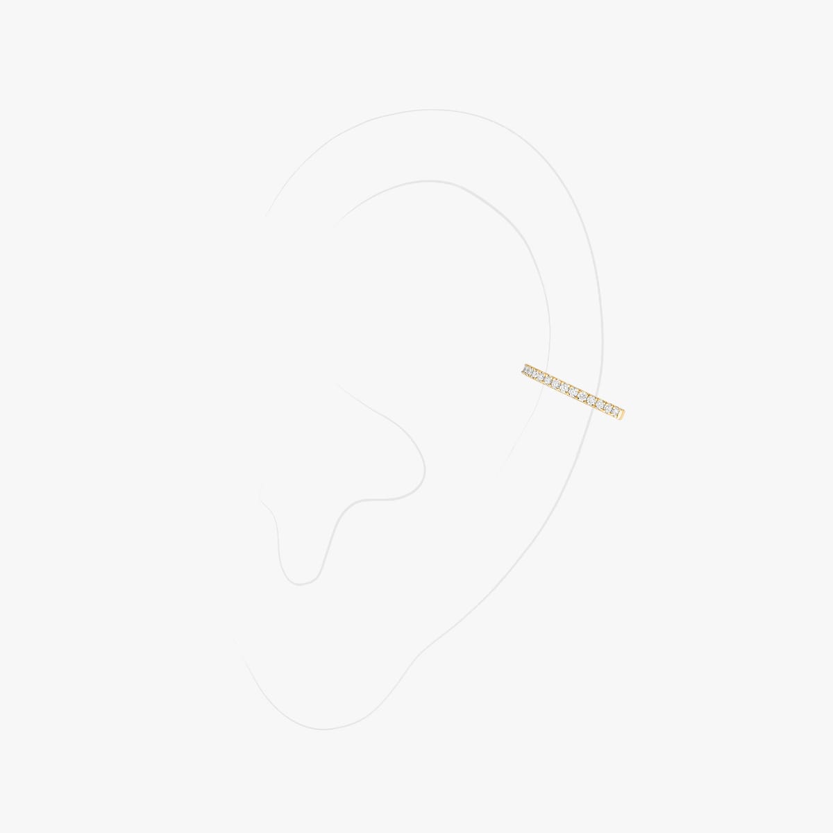 Gatsby中耳廓单边耳夹 Yellow Gold Diamond For Her Earrings 10031-YG