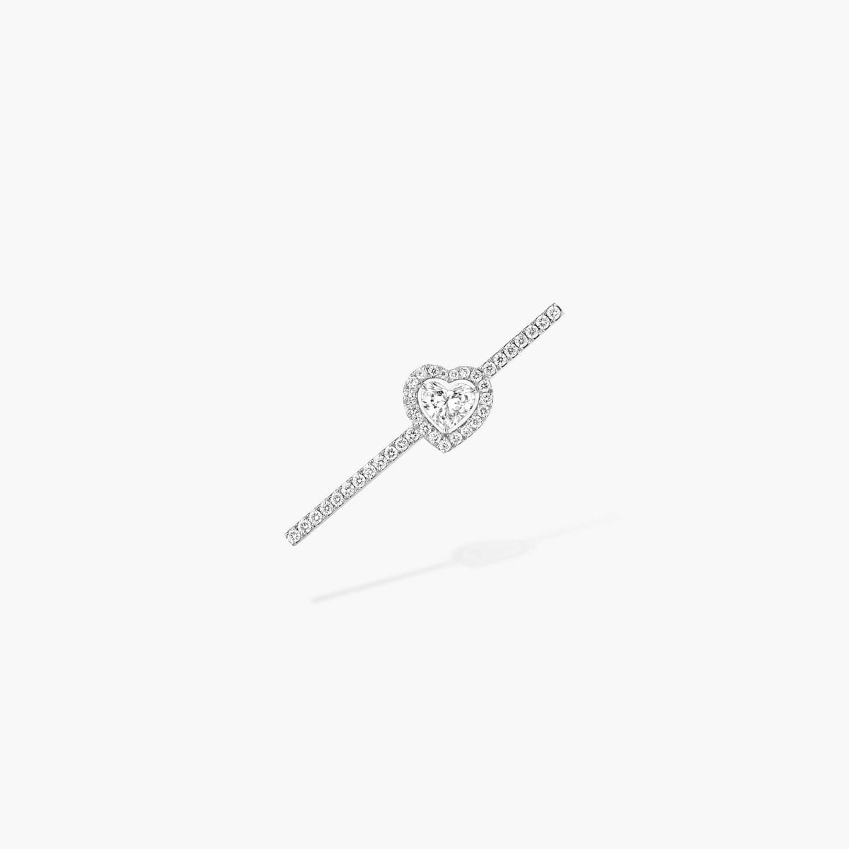 Joy Cœur密镶钻石单边耳环,镶嵌0.15克拉心形钻石 白金 钻石 她的珍礼 耳环 11433-WG