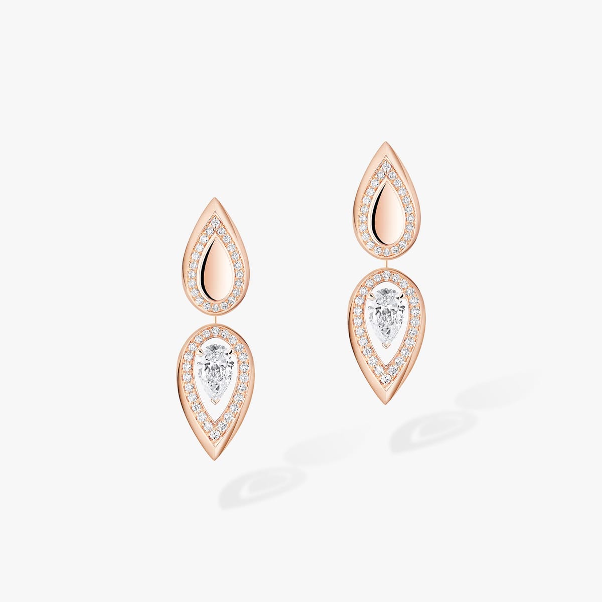 Fiery 0.25克拉 Pink Gold Diamond For Her Earrings 13173-PG