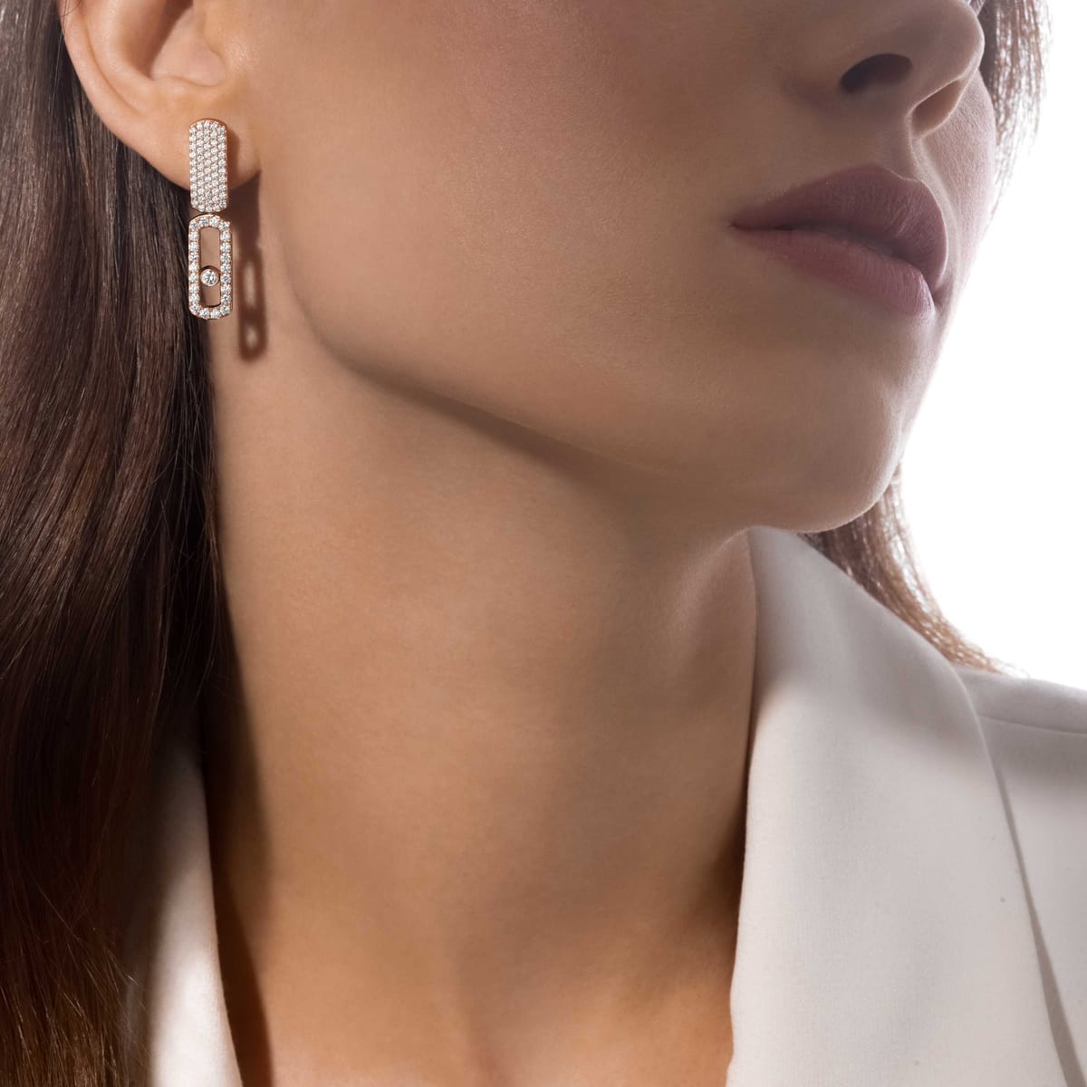 Imperial Move 大号款 Pink Gold Diamond For Her Earrings 13754-PG