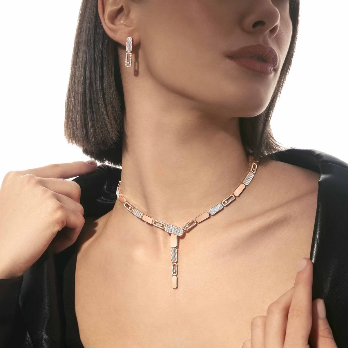 Imperial Move 小号款 Pink Gold Diamond For Her Earrings 13930-PG