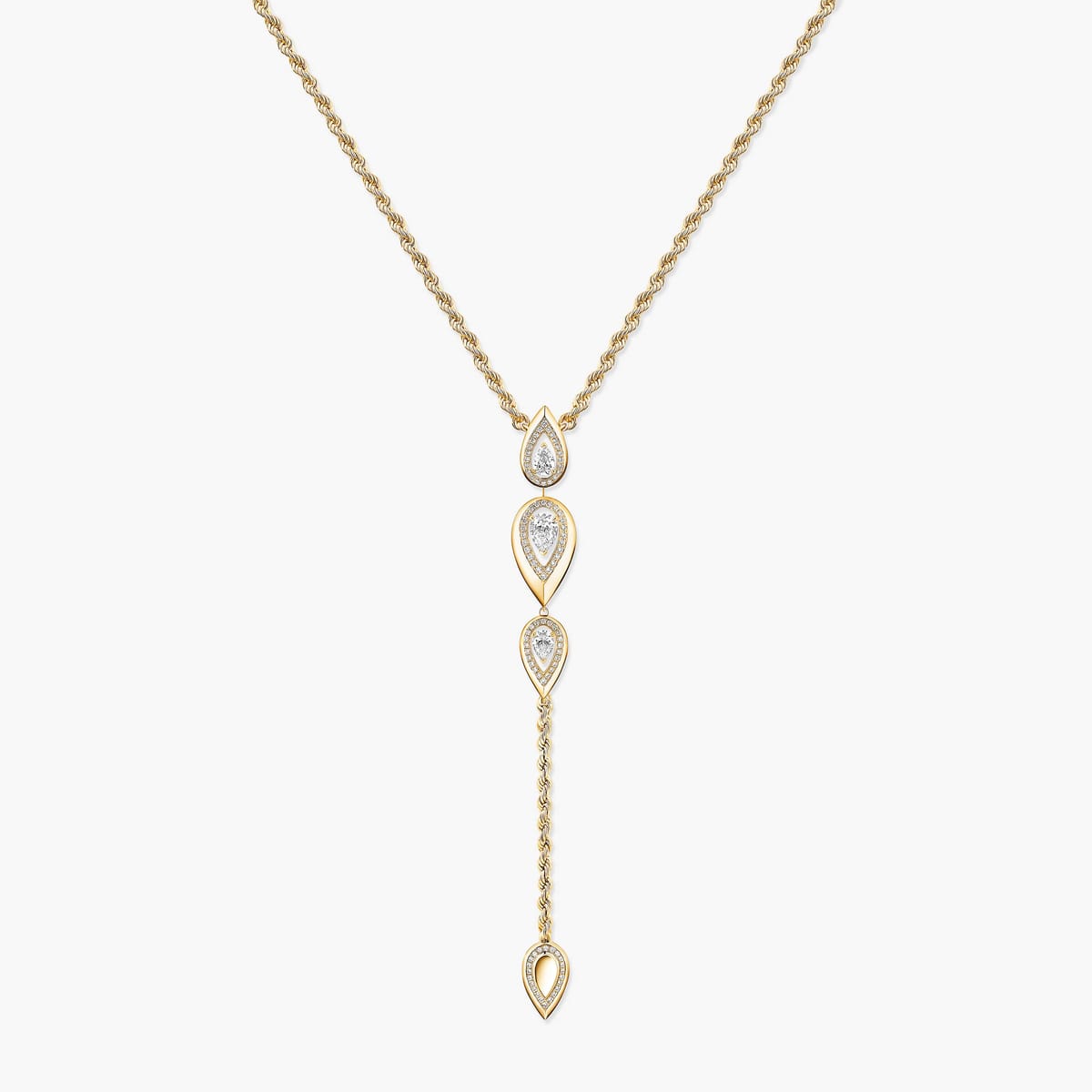 Fiery领带式项链 Yellow Gold Diamond For Her Necklace 13793-YG