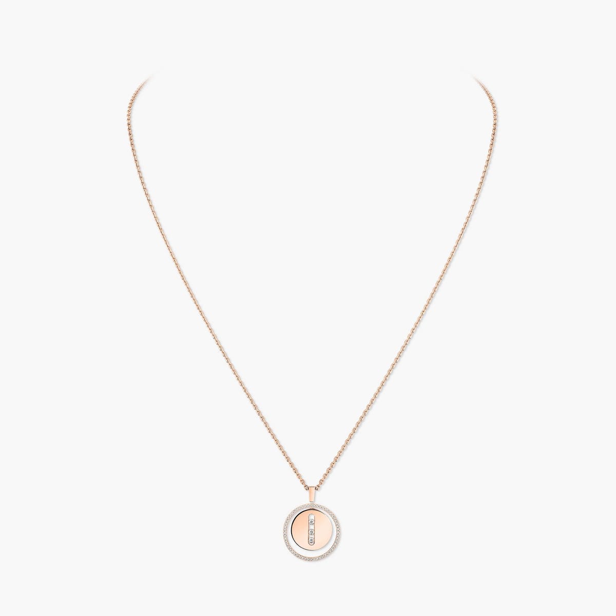 Lucky Move中号款 玫瑰金 钻石  她的珍礼 项链 07394-PG