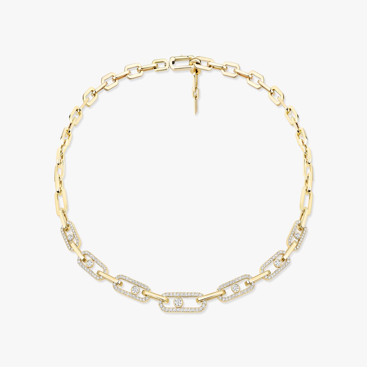 Move Link密镶钻石 Yellow Gold Diamond For Her Necklace 14042-YG