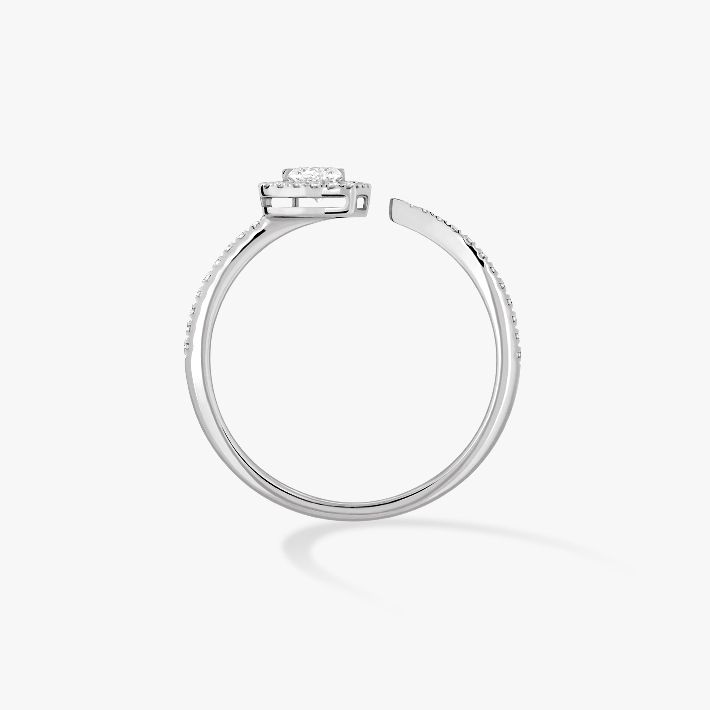 Joy Cœur密镶戒指，镶嵌0.15克拉心形钻石 白金 钻石  她的珍礼 戒指 11438-WG