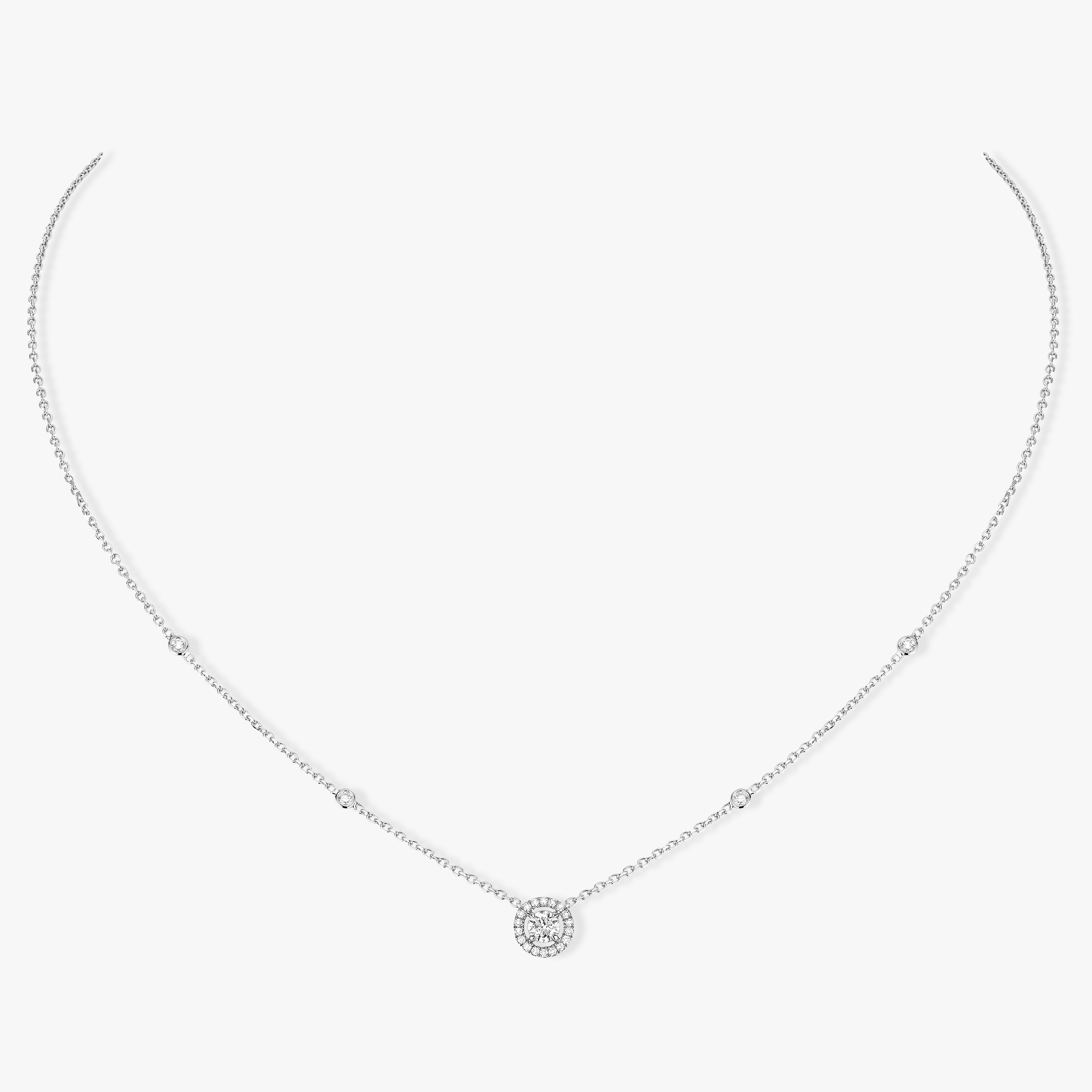 Joy圆形钻石 0.20克拉 Oro blanco 钻石  Mujer Collar 04281-WG