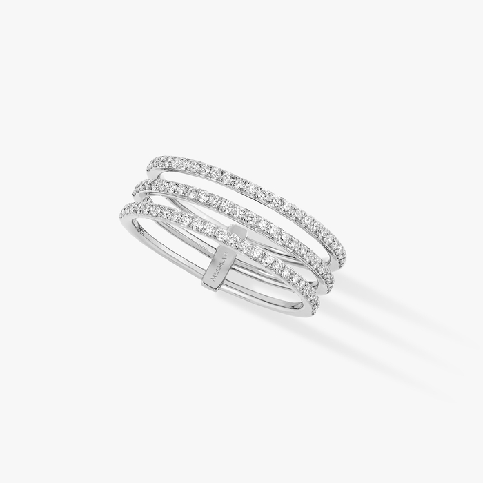 Bague Femme Or Blanc Diamond Gatsby 3 Rangs 05439-WG