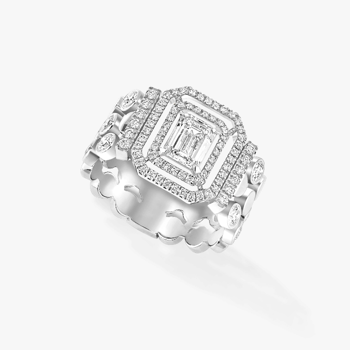 D-Vibes多圈戒指 白金 钻石  她的珍礼 戒指 12445-WG