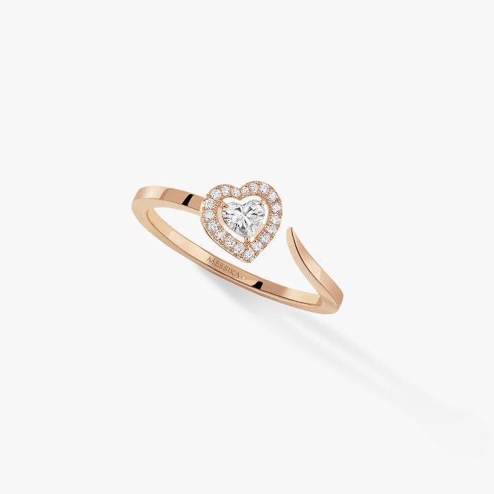 Joy Cœur戒指，镶嵌0.15克拉心形钻石 玫瑰金 钻石  她的珍礼 戒指 11439-PG