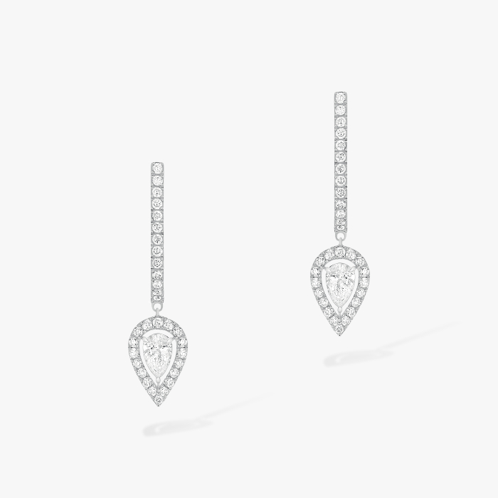 耳环 她的珍礼 白金 钻石  Joy Hoop Earrings Pear Diamond 2x0,10ct 07480-WG