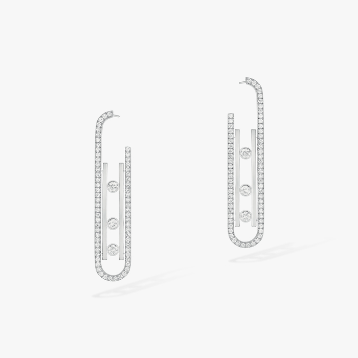 Boucles d'oreilles Femme Or Blanc Diamond Boucles d'oreilles Move 10th PM 10811-WG