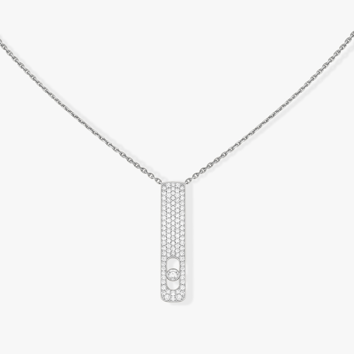 Collier Femme Or Blanc Diamond My First Diamond Pavé  07520-WG