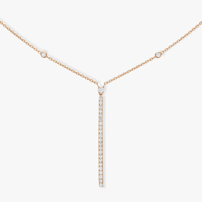 Collier Femme Or Rose Diamond Gatsby Barrette Verticale 05448-PG