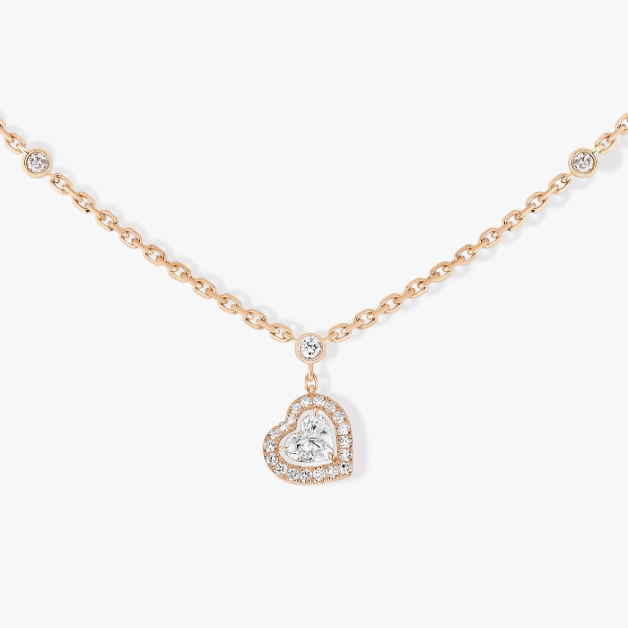 Joy项链，镶嵌0.15克拉心形钻石 玫瑰金 钻石  她的珍礼 项链 11437-PG