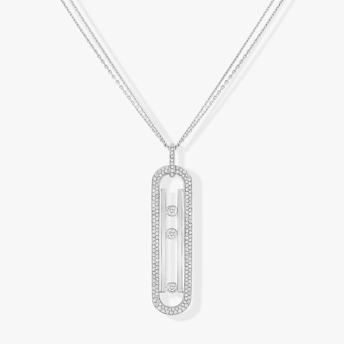 Collier Femme Or Blanc Diamond Sautoir Move 10th Anniversary 07228-WG