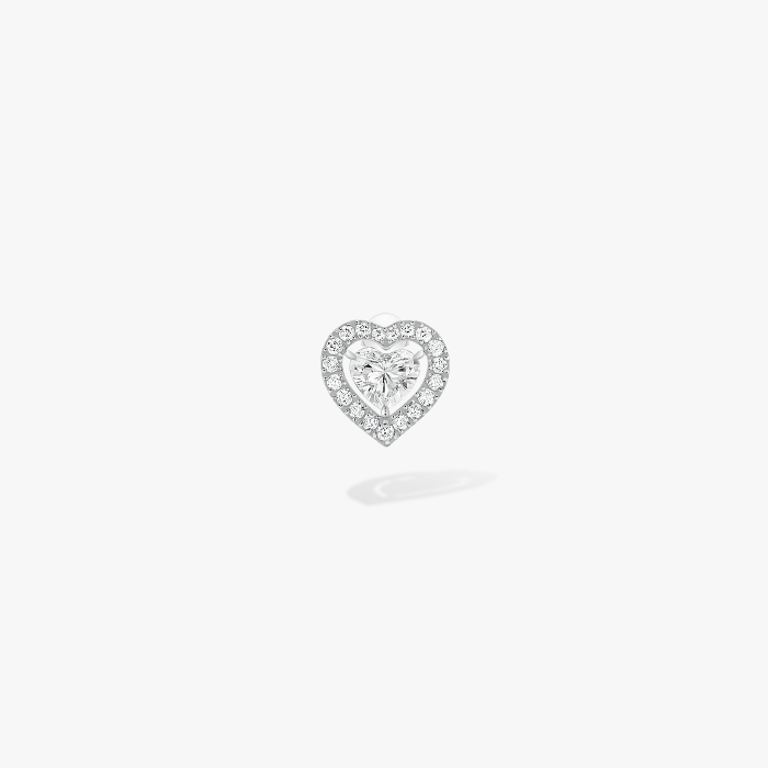 Joy耳钉，镶嵌0.15克拉心形钻石 白金 钻石  她的珍礼 耳环 11562-WG