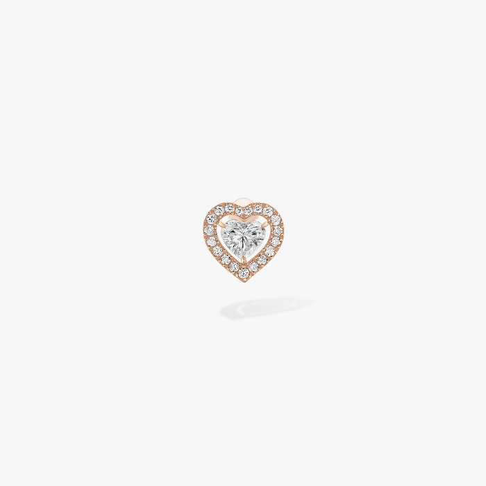 Joy Cœur耳钉，镶嵌0.15克拉心形钻石 玫瑰金 钻石  她的珍礼 耳环 11562-PG
