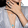 Lucky Move白色珍珠母贝戒指小号款 玫瑰金 钻石  她的珍礼 戒指 11952-PG