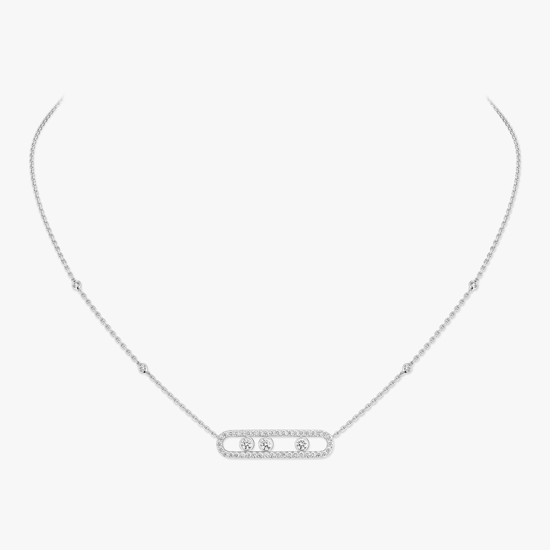 Move Pavé White Gold For Her Diamond Necklace 03994-WG