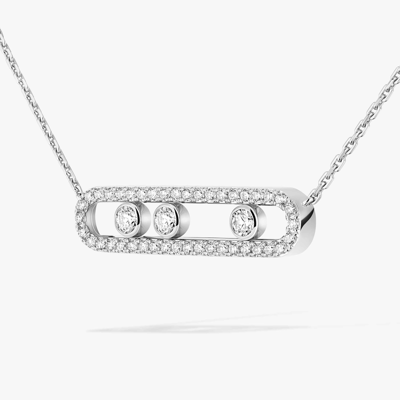 Move Pavé White Gold For Her Diamond Necklace 03994-WG