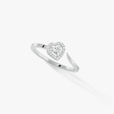 Joy Cœur戒指，镶嵌0.15克拉心形钻石 白金 钻石  她的珍礼 戒指 11439-WG