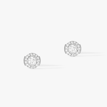 Joy圆形钻石 0.10克拉 x2 白金 钻石  她的珍礼 耳环 06991-WG