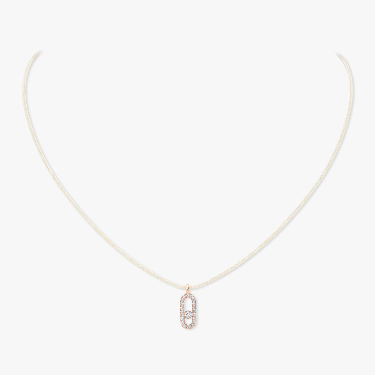 Messika CARE(S) 密镶钻石乳白色绳圈 玫瑰金 钻石  她的珍礼 项链 14104-PG