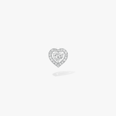 Joy耳钉，镶嵌0.15克拉心形钻石 白金 钻石  她的珍礼 耳环 11562-WG