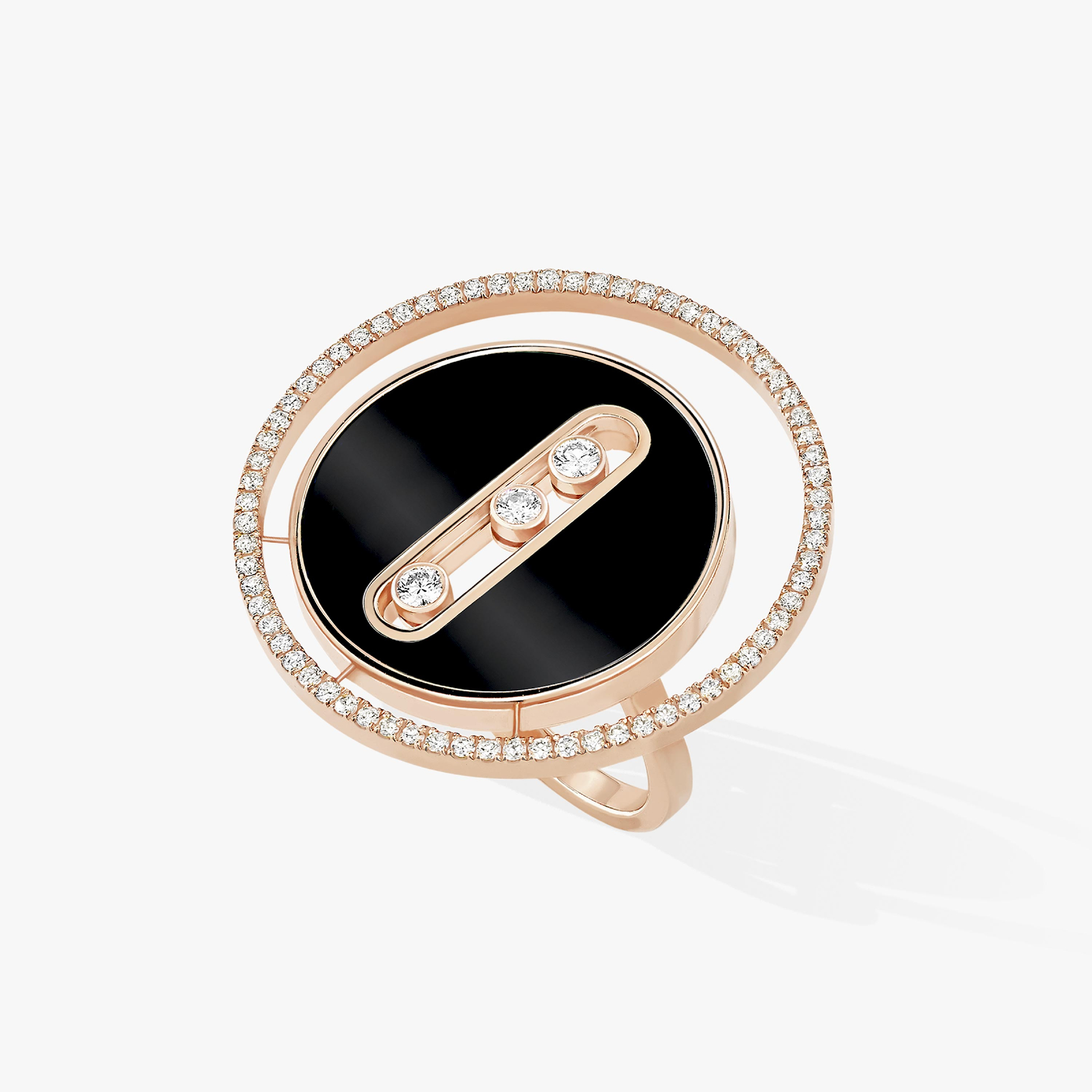 Lucky Move缟玛瑙大号款 玫瑰金 钻石  她的珍礼 戒指 12323-PG